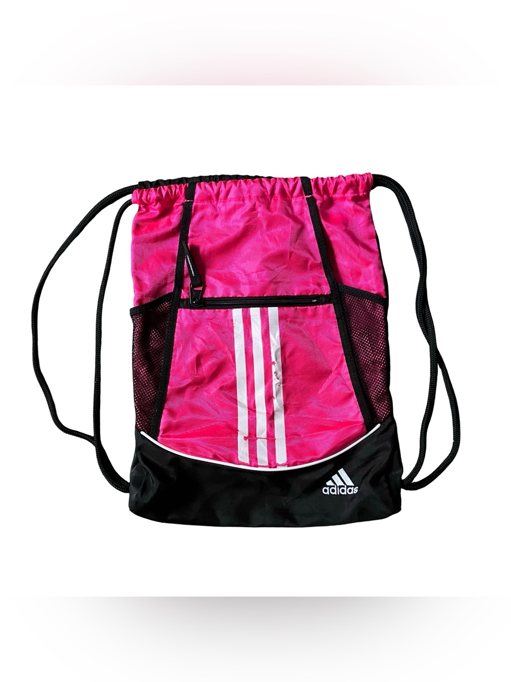 adidas Hot Pink and Black Drawstring Sport Sack